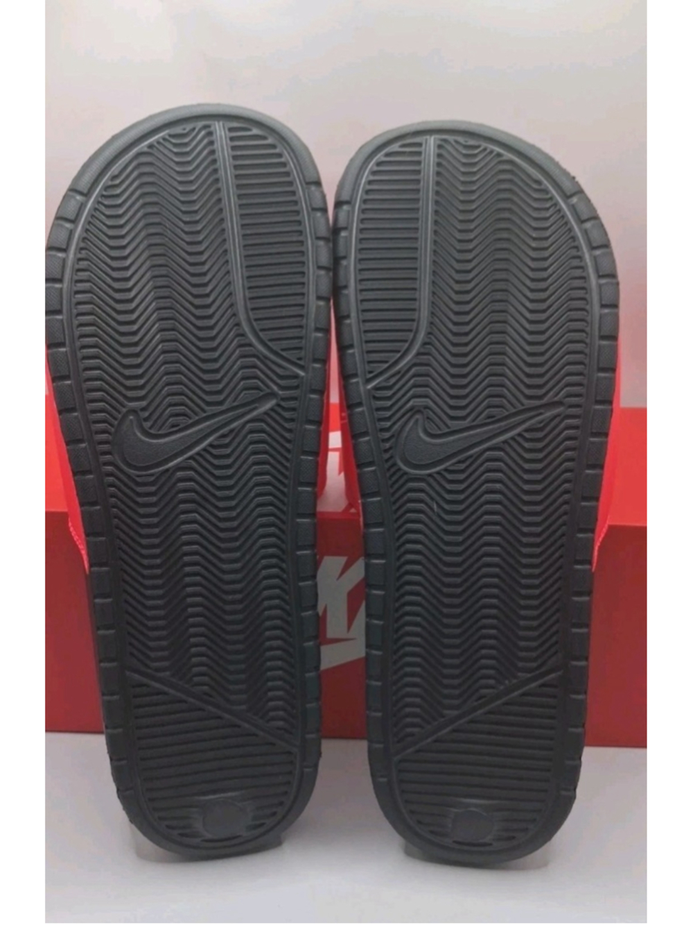 MENS NIKE BENASSI "JUST DO IT." SANDAL 605 343880-605 RED ORBIT/BLACK-SIZE 10 - Picture 5 of 7